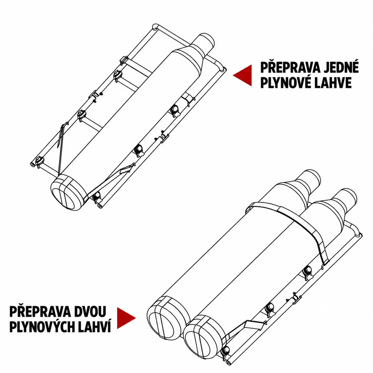 Transportní stojan na plynové lahve