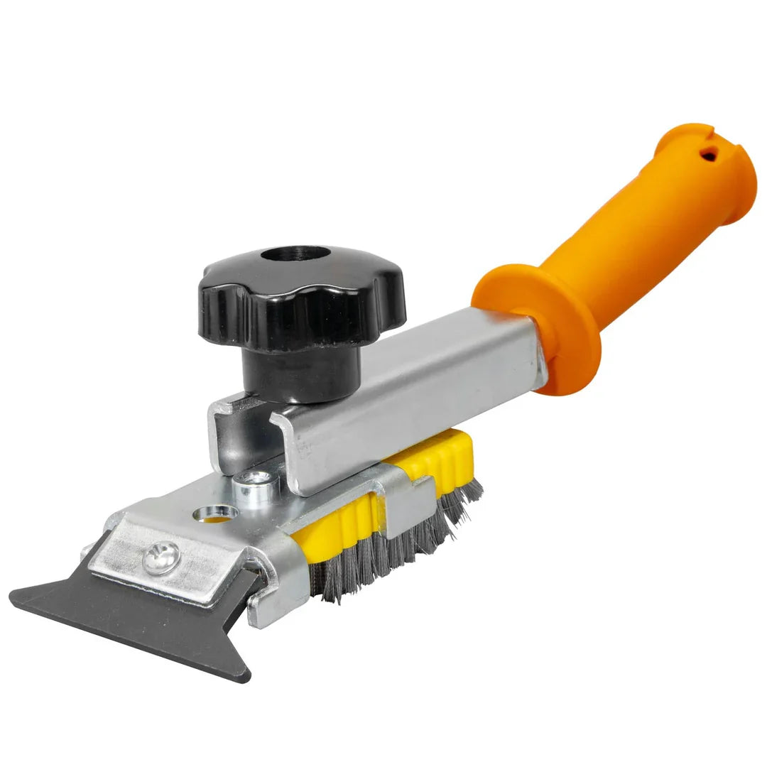 Drátěný kartáč se škrabkou a ergonomickou rukojetí
